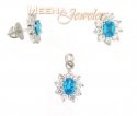 Click here to View - 22k Gold Pendant and Earrings Set with CZ and Tourqiouse 