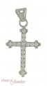 18K White Gold Cross Pendant - Click here to buy online - 81 only..