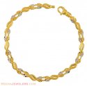 22k Gold Two Tone Bracelet - Click here to buy online - 553 only..