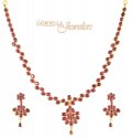 Gold Ruby Necklace Set - Click here to buy online - 1,411 only..