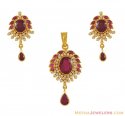 Click here to View - 22k CZ Ruby Pendant Set 