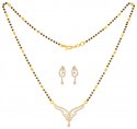 18KT Gold Diamond Mangalsutra Set - Click here to buy online - 3,182 only..