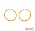 22Kt Gold Hoop Earrings - Click here to buy online - 344 only..
