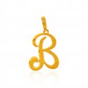 22Kt Gold Pendant with Initial(B) - Click here to buy online - 315 only..