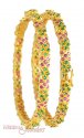 Click here to View - Gold Bangles with Ruby and Emerald 