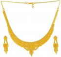 Gold Necklace and Earrings Set ( 22Kt Gold)