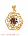 Gold Om pendant with Rudraksh - Click here to buy online - 257 only..