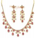 22Kt Gold Ruby and CZ Necklace - Click here to buy online - 2,102 only..