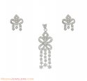 White Gold Pendant Set With Signity - Click here to buy online - 723 only..