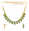 22Kt Gold Emerald Set - Click here to buy online - 1,831 only..