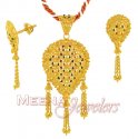 Gold MeenaKari Pendant - Click here to buy online - 432 only..