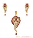 Click here to View - 22K Fancy Ruby Cz Pendant Set 