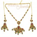 Click here to View - 22Kt Antique Gold Necklace Set 