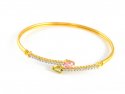 Click here to View - Gold Bangle with Colored Signity 