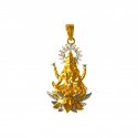 22 kt Gold Laxmi Pendant - Click here to buy online - 639 only..