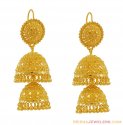 22Kt Gold Chandelier Earrings - Click here to buy online - 1,734 only..