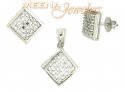 18Kt White Gold Signity Pendant Set - Click here to buy online - 719 only..