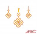 22K Gold CZ stone Pendant Set - Click here to buy online - 1,217 only..
