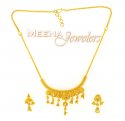 22K Yellow Gold Three Piece Necklace Set - Click here to buy online - 903 only..