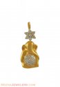 18Kt Gold Lord Ganesh Diamond Pendant - Click here to buy online - 722 only..