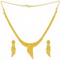 Gold Filigree Necklace and Earrings Set( 22Kt Gold)