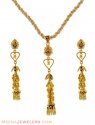 22K Fancy Long Pendant Set - Click here to buy online - 1,000 only..