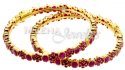 Gold Bangles Studded with Ruby - Click here to buy online - 2,198 only..