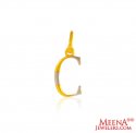 22Kt Gold Pendant with Initial(C) - Click here to buy online - 153 only..