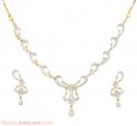 Click here to View - 18Kt Gold Diamond Necklace Set 