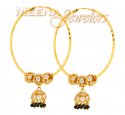 22Kt Gold Hoop Earrings with Jhumki - Click here to buy online - 561 only..