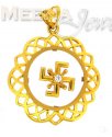 22 Kt Gold Swastik Pendant - Click here to buy online - 252 only..