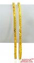 22k Gold Fancy  Bangle (2 pc) - Click here to buy online - 2,194 only..