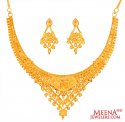 22 Karat Gold Necklace Set - Click here to buy online - 3,294 only..