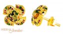 Gold Earrings with CZ and Meenakari - Click here to buy online - 211 only..