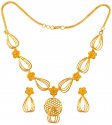 22K Gold Necklace Earring Set - Click here to buy online - 3,403 only..