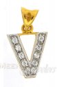 Click here to View - 22Kt  Gold Pendant with Initial(V) 
