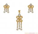 Two Tone Signity Pendant Set - Click here to buy online - 1,893 only..