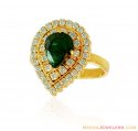 Diamond Yellow Gold  Emerald Ring - Click here to buy online - 1,987 only..