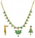 22kt gold Emerald CZ Set - Click here to buy online - 1,484 only..