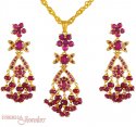 22Kt Pendant Set with Ruby - Click here to buy online - 1,014 only..