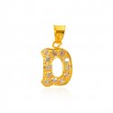 22Kt Gold Initial (D) Pendant - Click here to buy online - 143 only..