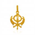 22K Gold Khanda Pendant - Click here to buy online - 373 only..