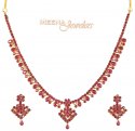 Ruby Necklace Set (22K Gold) - Click here to buy online - 1,498 only..