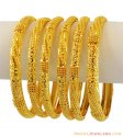 22k Fancy Gold Bangles(Set Of 6)