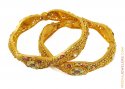 22k Antique Bangles(2 pcs) - Click here to buy online - 3,032 only..