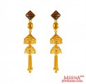22Kt Gold Designer Long Earrings - Click here to buy online - 1,040 only..
