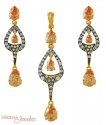 22Kt Gold Designer Pendant Set - Click here to buy online - 696 only..