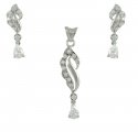 White Gold Pendant Set With Signity Stone