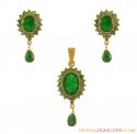 Click here to View - 22K Gold Emerald Pendant Set 