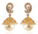 18kt Diamond Jhumki Earrings - Click here to buy online - 5,627 only..
